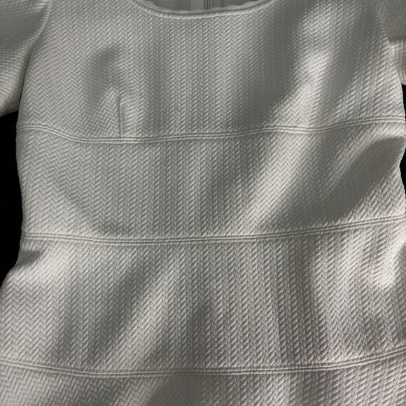 Rebecca Taylor White Knit Piqué A-Line Flutter Hem Dress  Sizes 6,8,14 NWT - Picture 10 of 11